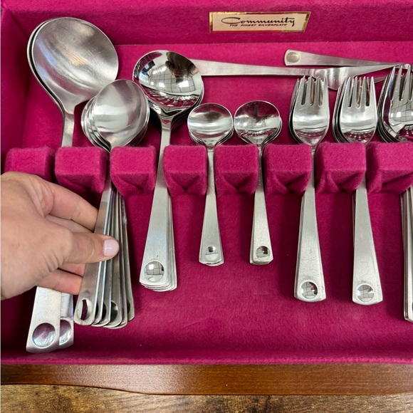 Vintage 64pc Rosenthal Plus Stainless Steel Flatware Set - Picture 12 of 13
